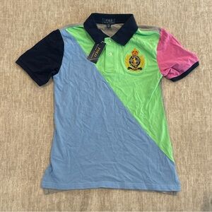Polo Ralph Lauren Shirt Boys Large 14-16 NWT Rugby Crest Pony Polo Shirt NEW
